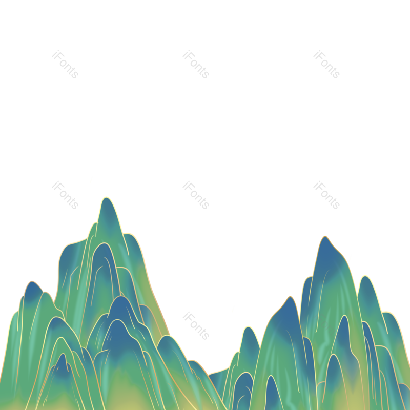 中国风图片,新中式元素,山脉PNG,免抠素材